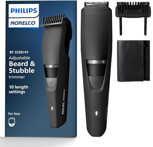 Norelco Philips BT3230/41 - Regolabarba e tagliacapelli senza fili, ricaricabile, lunghezza regolabile, non necessita di olio per la lama