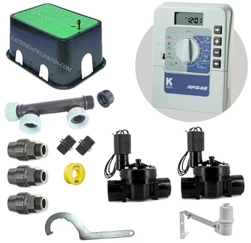 Suinga - Kit profesional riego automático KRain de 2 zonas 24v para tuberia 32mm