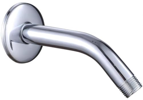 6 Inches Shower Arm with Flange,SUS304 Stainless Steel Wall Mounted Shower Head Extension Arm,Shower Head Extension Extender Pipe Arm for Bathroom Shower Head,Corrosion & Rust-Resistant