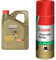 Castrol POWER1 4T 15W-50 4-Takt Motoröl (4L) + Chain Lube Racing Hochleistungskettenspray (400 ML)
