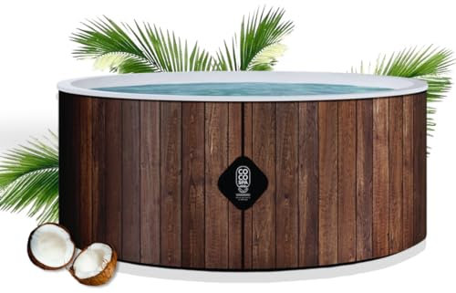 Coco Bain Piscine Hawaï - Piscine Hors Sol 180cm de diamètre - 1200Litres - Imitation Bois Véritable
