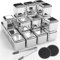 24Pcs Reusable Ice Cubes for Drinks Whiskey Stones Christmas Gifts - Stainless Steel Stone, Non Melting Ice Cube - Metal Ice Cubes Set, Gifts for Men Husband and Dad