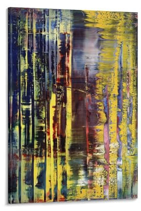 QINGYUAN Gerhard Richter Abstraktes Gemälde, Poster, Bild, Druck, Leinwand, Poster, Wandkunst, moderne Wohnkunstwerke, 60 x 90 cm