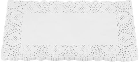 QUARKZMAN 50Pcs Weiße Spitzendeckchen Aus Papier 7,5 X12 Zoll Rechteckige Papierdeckchen Tischset Für Hochzeit, Geburtstag, Teeparty