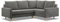 Mebligo - Ecksofa mit Schlaffunktion und Bettkasten Blank, Eckcouch mit Ottomane Rechts, Sofa L Form 226 x 175 x 92 cm, Couch mit Bonellfedern, Ecke Sofa Wohnzimmer, Schlafsofa - Hellgrau