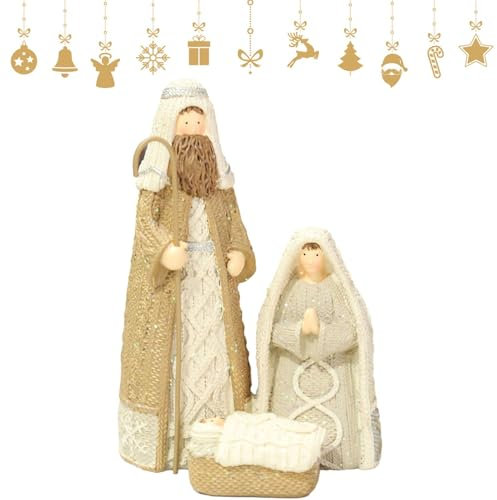 Gruppe Krippe Maria Ruhe | Mit Kindern Krippenfigur | Krippe mit Heiliger Familie und Kindern | Tischkrippe | Krippenfigur, Weihnachtsszene für die Heimdekoration