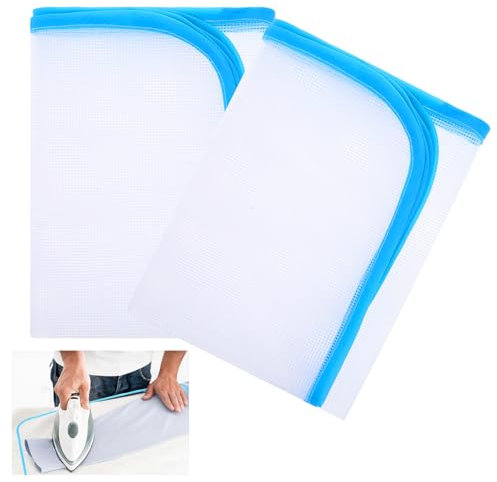BOHUIZ Bügelschutznetztuch gegen Anbrennen, 2er-Pack Presstücher zum Bügeln, Bügelschutz-Isolierpolster zum Nähen und Bügeln, Bügeltuch zum Schutz der Kleidung, 23,6 × 15,7 Zoll