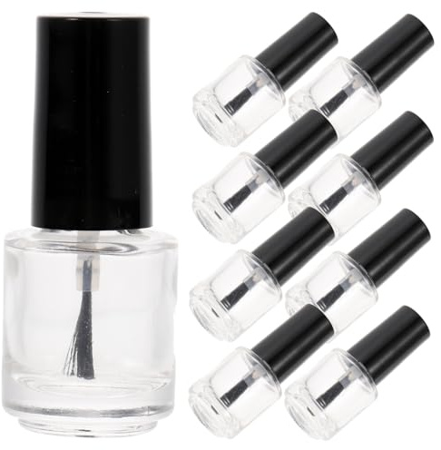 VINTORKY 20pcs Glass Nail Polish Bottles Matte Top Coat Chic Nail Container Strong for Women