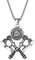 JewelryWe Wikinger Axt Halskette Herren: Edelstahl Valknut Rune Doppelaxt Anhänger Kette Nordische Mythologie Odin Krieger Amulett Vintage Piraten Schmuck Geschenk für Männer Silber