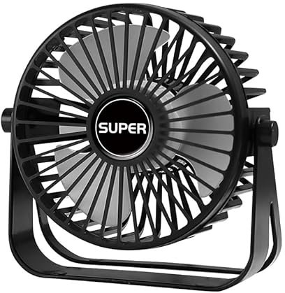 Ventilatore da tavolo, ventilatore portatile con 3 velocità, forte flusso d'aria, regolazione a 360°, mini ventilatore da tavolo per camera da letto, casa, ufficio, viaggi