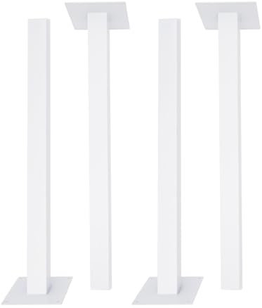 Esyogen Tischbeine Metall 4-Stück Grau Tischgestell 70 x 15 cm - Tischbeine aus Stahl T-Form Design Tischbeine für DIY Couchtisch/Esstisch/Beistelltisch Tischbeine, 200KG Tragfähigkeit, Weiß