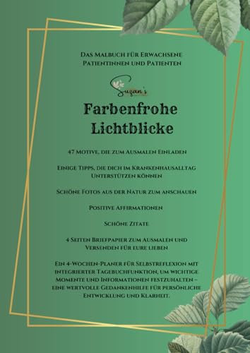 Farbenfrohe Lichtblicke - Das große Malbuch für Erwachsene Patienten/innen: Krankenhausbegleiter für schwierige Zeiten
