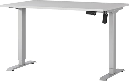Germania Schreibtisch 8022-583, in Lichtgrau/Silber, elektr. höhenverstellbar, 120 x 119 x 80 cm (BxHxT)