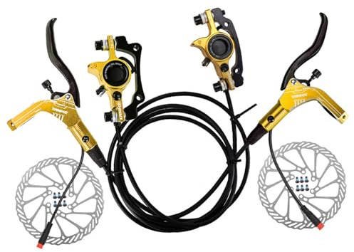 Elektrofahrrad Hydraulisches Scheibenbremsen Set 160 mm Bremsscheiben E-Bike Scheibenbremssätze, Bremssystem Links Vorne 89 cm Rechts Hinten 147 cm Öldruck Bremssattelhebel für Elektrofahrrad Roller