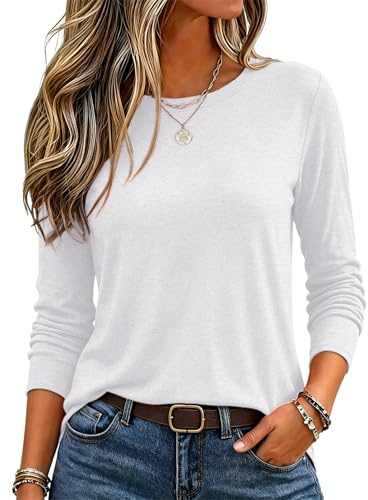 Zeagoo Women‘s Long Sleeve Tops Basic T Shirts Casual Tunic Tees Autumn