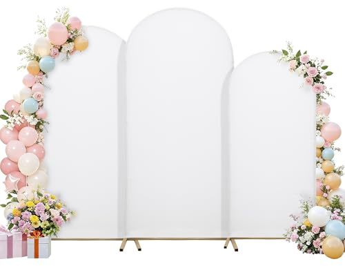 Couverture de Fond d'arche de Mariage (6/6.6/7.2 FT) Housse pour Cadre d'arche | Housse Extensible pour Fond | Convient pour Les Mariages, Les fêtes d'anniversaire, Les cérémonies de baptême