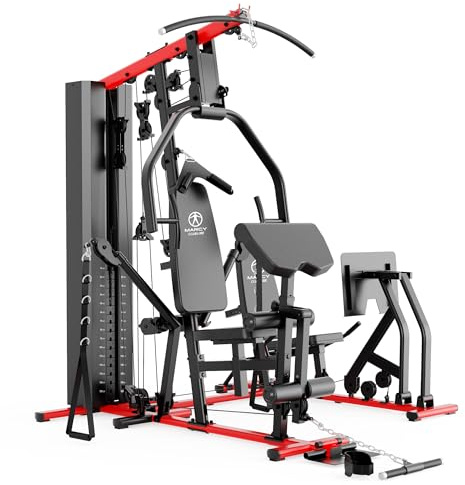 Marcy HG9000 Deluxe Dual Station Multigym with 80kg Weight Stack & Leg Press – Multi Gym Cable Machine for Full Body Strength Training