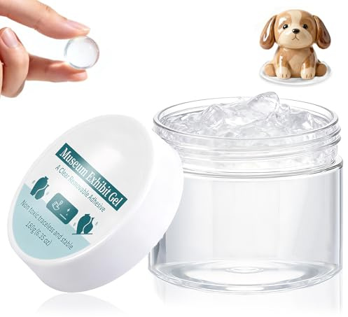 180g Clear Museum Gel Museum Paste Putty Wax Transparent Removable Adhesive for Securing Collectibles to Prevent Falling Exhibit Gel for Antiques Glass Ceramic Art Crafts