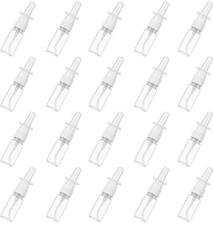 20Pcs Nasal Spray Bottle, 10ml Clear Small Spray Bottles, Refillable Empty | Empty Nose Mist Sprayer for Nose Cleaning and Rhinitis Care, Saline Essential Oils, Home and Travel Use