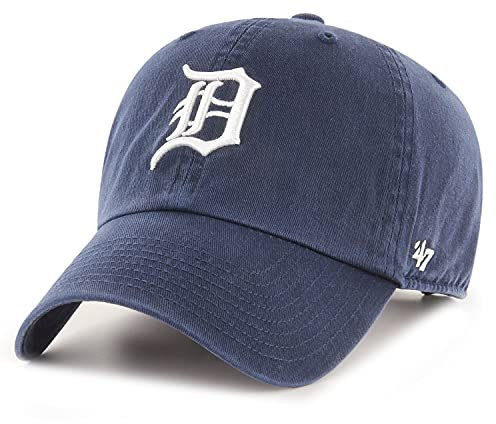 47 MLB Detroit Tigers CLEAN UP Cap – 100% Garment Washed Cotton Relaxed Fit Unisex Baseball Cap Premium Quality Design and Craftsmanship by Generational Family Sportswear Brand