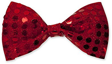 Bristol Novelty Rote Pailletten-Fliege (1 Stück) – schimmerndes Design, perfektes Accessoire für Clowns und Zirkus, Halloween, Welttag des Buches, formelle Veranstaltungen, Partys und mehr
