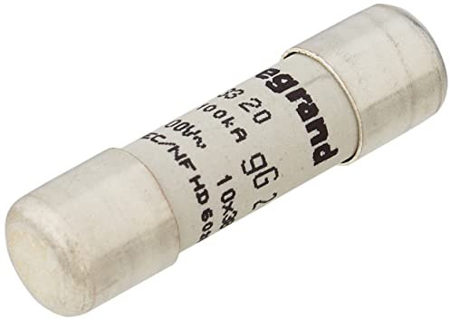 Legrand 013320 Type G Cartouche Industrielle Cylindrique sans Voyant, 10mmx38mm, 20A, Gris