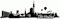 Samunshi® Dortmund Skyline Aufkleber Sticker Autoaufkleber City Gedruckt - 15x4,7cm schwarz