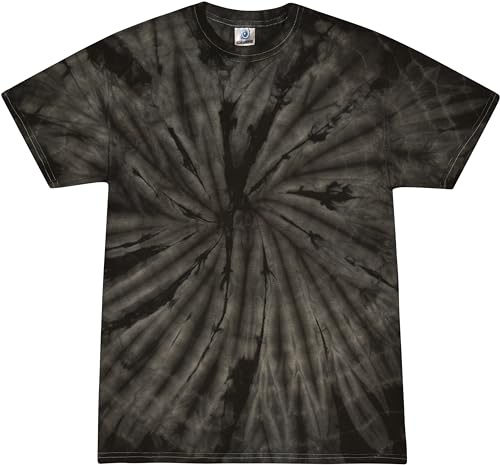 Colortone 100% Cotton Spider Tie Dye T-Shirt for Women and Men, X-Large, Spider Black