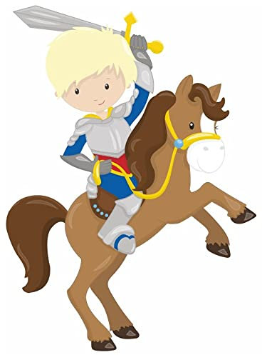 Samunshi® Ritter Wandtattoo Wandaufkleber Kinderzimmer - 58x80cm mehrfarbig