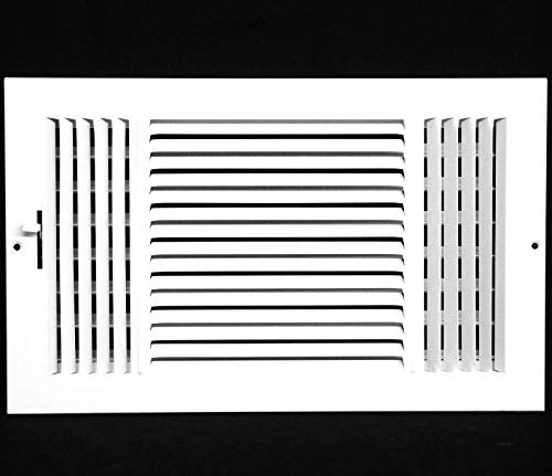 HVAC Premium 40,6 x 20,3 cm 3-Wege-Luftzufuhrgitter – Entlüftungsabdeckung und Diffusor – flache geprägte Oberfläche – Weiß [Außenmaße (B x H): 45 x 24 cm