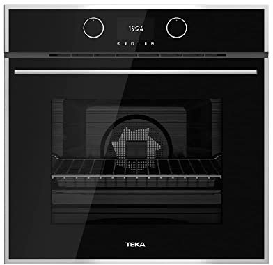 Teka HLB 860 P - Horno Pirolítico Multifunción SurroundTemp con 20 Recetas, Sistema de Limpieza DualClean, Autolimpieza Pirolítica, 12 Funciones de Cocinado, Color Cristal Negro con Marco