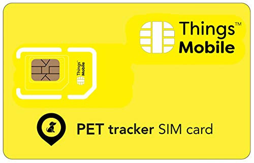 Tarjeta SIM para Pet GPS Tracker/Traceur para Animales domésticos – Things Mobile – Cobertura Mundial, Red multioperador GSM/2G/3G/4G LTE, sin costes fijos, sin caducidad. 10 € de crédito Incluido