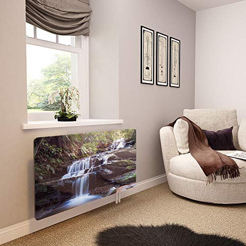 Glass Radiator Cover Printed - Waterfall - Made by Premier Range in 620mm Wide x 640mm High