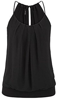 Lazzboy Damen T Shirt Tank Top Sommer Oberteile Blusen Ärmellos Stretch Tunika Top Sexy(Schwarz,3XL)
