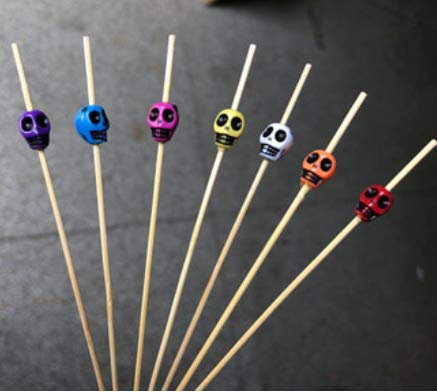 AILEXI Shantou Cocktailstäbchen, 100 Zähne aus Holz, Zahnstocher, Partyzubehör, Geflügelfinger, Obst, Lebensmittel, Sandwiches, mehrfarbig