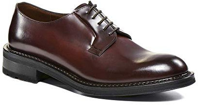 Zapatos Inglés en la Piel Lisa Bordeaux con Único Caucho y Cuero - Bordeaux, 5/