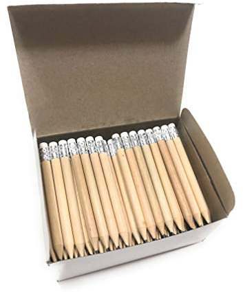 100 Stück Mini Bleistift Kurz Mit Radiergummi - Halber Golf Bleistift