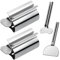 Set of 4 Rolling Tube Toothpaste Squeezer Rotate Toothpaste Dispenser Metal Tube Wringer Squeezer Key Toothpaste Seat Holder Stand for Bathroom Paint Tubes Hair Color Dye Cream Cosmetics Ketchup