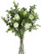 huaao 2pcs Bouquet de Fleurs Artificielles Rose Faux Gypsophile Branche de Feuilles D’Eucalyptus Feuillage Plantes Artificielle Deco Tiges pour Fête Mariage Décoration de la Maison, Blanc