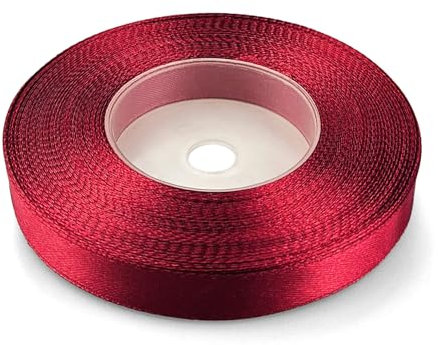 Netuno 1x Satinband Bordeaux hell 12 mm x 32 m Geschenkband Hochzeit Deko Stoffband Schleifen farbig zum Verpacken Dekoration Geschenke Schleifenband bunt Schleifenbänder Satinbänder silk ribbon