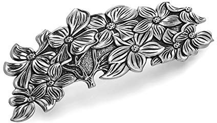 KKJOY Vintage Metall Haarspange Silber, Blumen Haarklammer, Haarnadeln Groß, Gothic Haarspangen Damen, Braut Haarschmuck Hochzeit, Bananenspange für Frauen und Mädchen