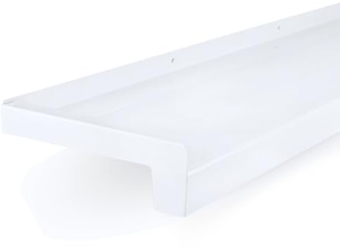TJ Fensterbank Außen I 165 mm x 1300 mm I Weiß RAL 9016 I hochwertiges Aluminium Fensterbrett mit Seitenabschluss I pflegeleichter & langlebiger Alu Fenstersims I pulverbeschichtete Außenfensterbank