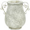 finehomegarden Vase Zement mit Metallhenkel Shabby Übertopf Pflanztopf Ø23x18cm H23cm Deko Wohnbereich grau Innenbereich