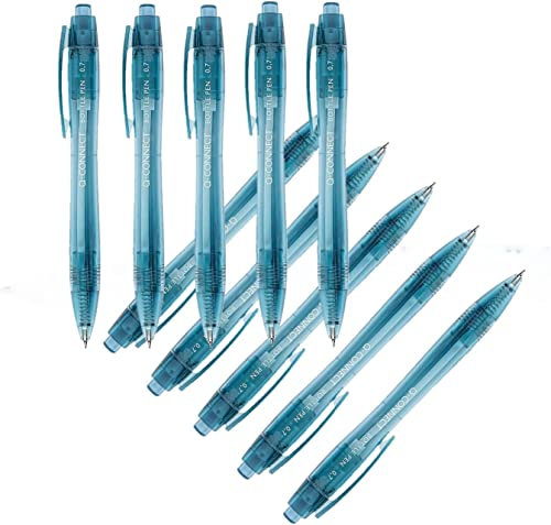 Q-Connect KF15001 Kugelschreiber, 0,7 mm, recycelt, Blau, 10 Stück
