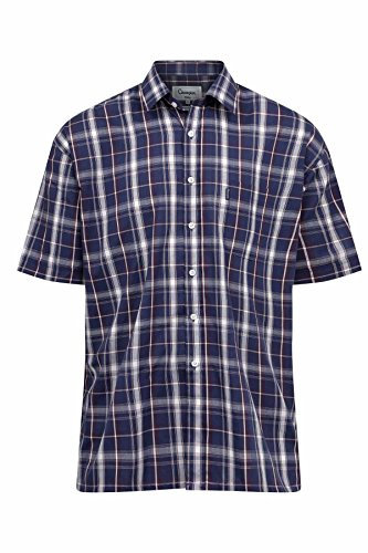 Champion Mens Checked Country Casual Short Sleeve Shirt Whitby Navy 3XL