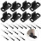 Prasacco 8 Pcs Barn Door Floor Guides, Black Pocket Door Guide Sliding Door Track Guide Closet Door Floor Guide Barn Door Hardware