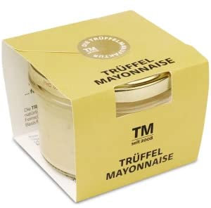 Die Trüffelmanufaktur - Trüffel Mayonnaise mit 10% echtem schwarzem Trüffel - Trüffel-Mayo im 180g Glas - Dip Sauce für Pommes, Burger & Gemüse - Trüffel-Soße ideal als Geschenk