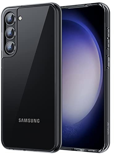 JETech Hülle für Samsung Galaxy S23, Anti-Vergilbung, Schwarz | Stoßschutz, Kratzfeste Harte PC-Rückseite, Robuster Transparenter TPU-Rahmen