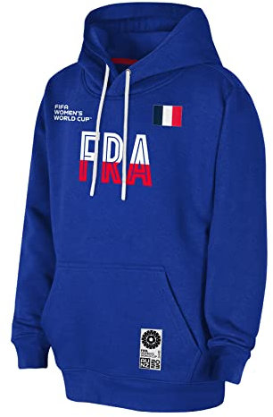 FIFA Sweat à Capuche Unisexe Officiel Coupe du Monde de Football 2023 pour Femme Équipe de France (1 pièce)