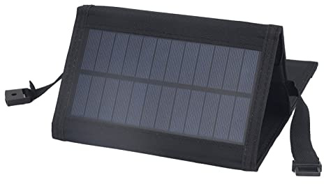 Cargador de Panel Solar Plegable, 2A Salida 5V IP65 Silicio Monocristalino Oxford Tela USB Cargador Solar Plegable Portátil Tablero para Senderismo (Negro)